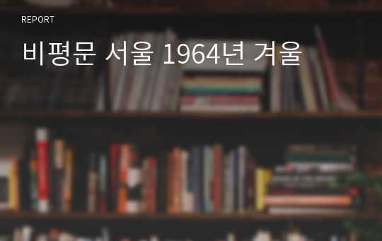 비평문 서울 1964년 겨울