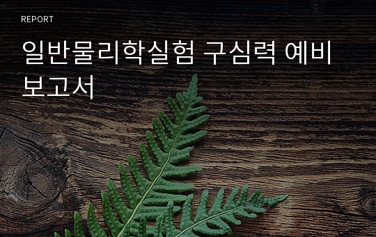 일반물리학실험 구심력 예비보고서