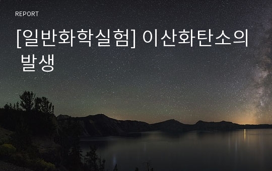 [일반화학실험] 이산화탄소의 발생