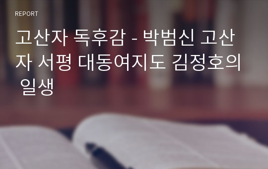 고산자 독후감 - 박범신 고산자 서평 대동여지도 김정호의 일생