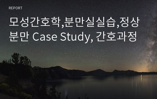 모성간호학,분만실실습,정상분만 Case Study, 간호과정