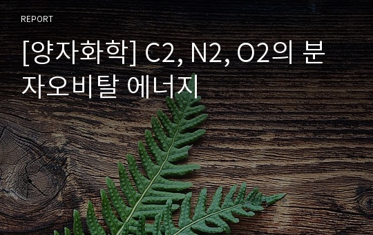 [양자화학] C2, N2, O2의 분자오비탈 에너지