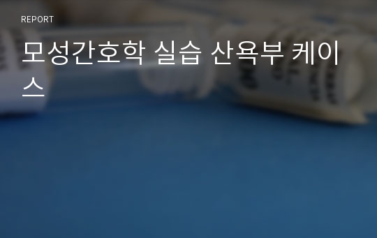 모성간호학 실습 산욕부 케이스