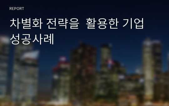 차별화 전략을  활용한 기업 성공사례