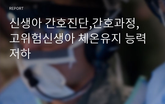 신생아 간호진단,간호과정, 고위험신생아 체온유지 능력 저하