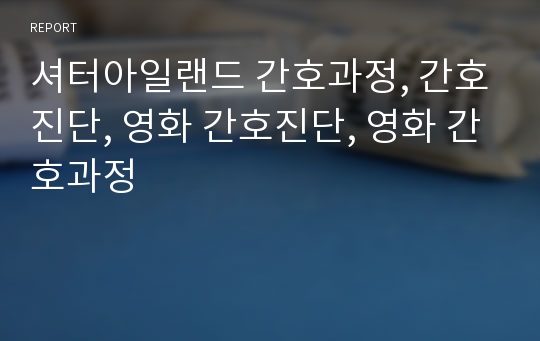 셔터아일랜드 간호과정, 간호진단, 영화 간호진단, 영화 간호과정