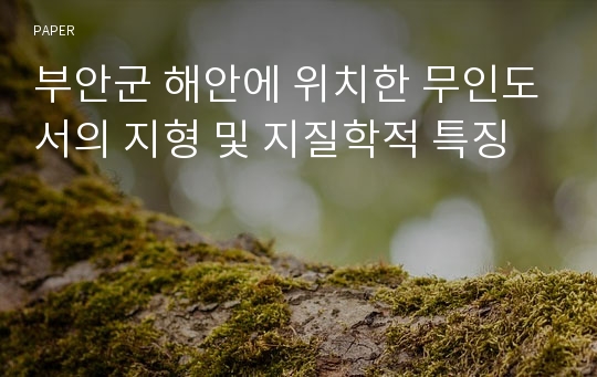 부안군 해안에 위치한 무인도서의 지형 및 지질학적 특징