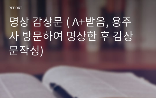 명상 감상문 ( A+받음, 용주사 방문하여 명상한 후 감상문작성)