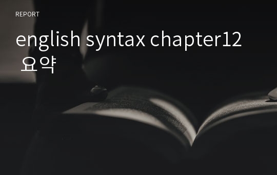 english syntax chapter12 요약