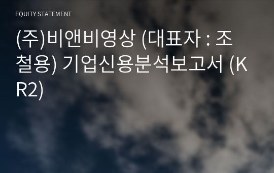 (주)비앤비영상 기업신용분석보고서 (KR2)