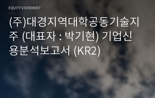 (주)대경지역대학공동기술지주 기업신용분석보고서 (KR2)