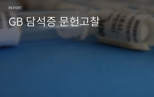 GB 담석증 문헌고찰