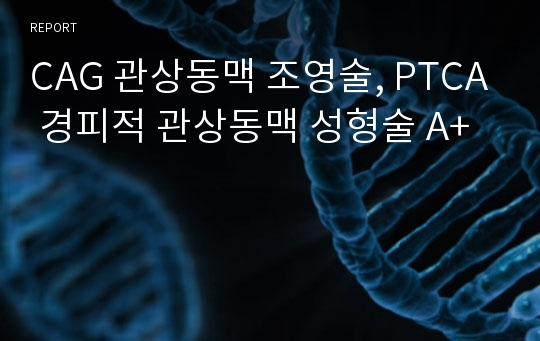 CAG 관상동맥 조영술, PTCA 경피적 관상동맥 성형술 A+