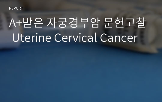 A+받은 자궁경부암 문헌고찰 Uterine Cervical Cancer