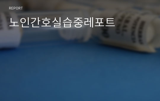 노인간호실습중레포트