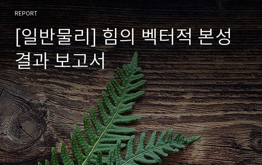 [일반물리] 힘의 벡터적 본성 결과 보고서