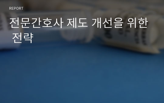 전문간호사 제도 개선을 위한 전략