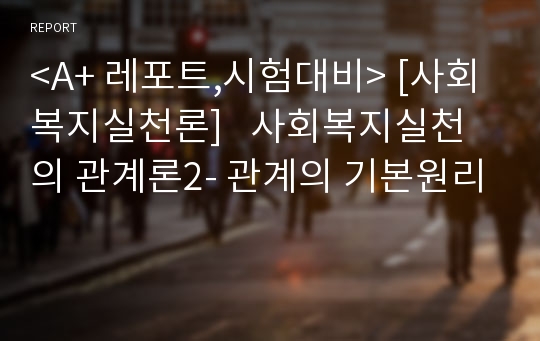 &lt;A+ 레포트,시험대비&gt; [사회복지실천론]   사회복지실천의 관계론2- 관계의 기본원리