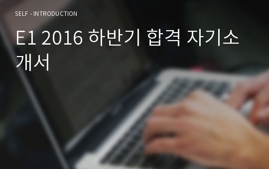 E1 2016 하반기 합격 자기소개서