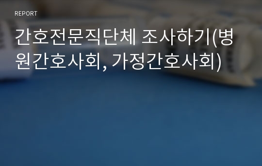 간호전문직단체 조사하기(병원간호사회, 가정간호사회)