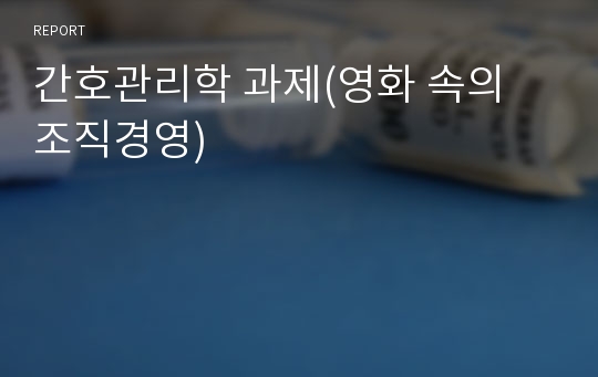 간호관리학 과제(영화 속의 조직경영)