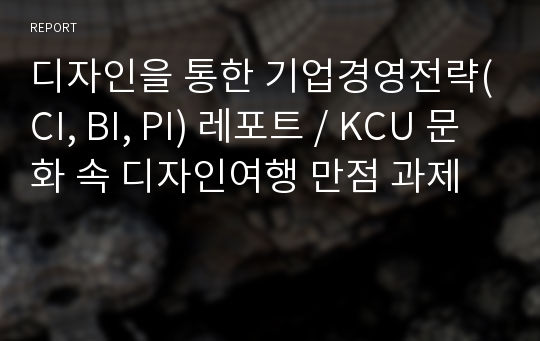 디자인을 통한 기업경영전략(CI, BI, PI) 레포트 / KCU 문화 속 디자인여행 만점 과제