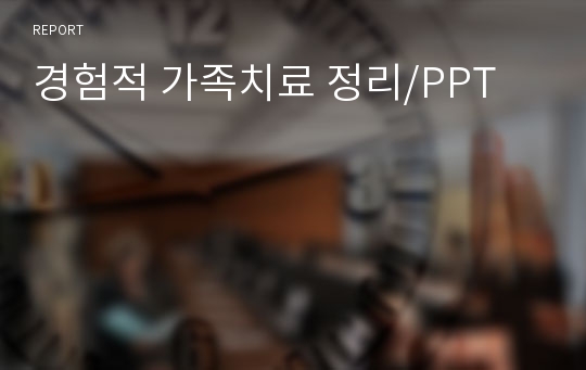 경험적 가족치료 정리/PPT