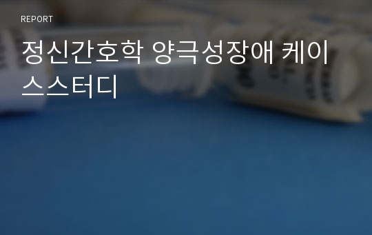 정신간호학 양극성장애 케이스스터디