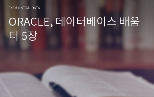 ORACLE을 기반으로 하는 데이터베이스 배움터 5장