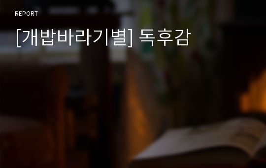 [개밥바라기별] 독후감