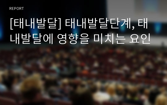 [태내발달] 태내발달단계, 태내발달에 영향을 미치는 요인