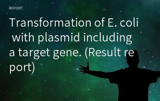 Transformation of E. coli with plasmid including a target gene. (Result report)