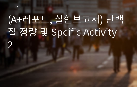 (A+레포트, 실험보고서) 단백질 정량 및 Spcific Activity 2