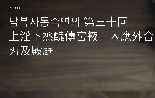 남북사통속연의 第三十回　上淫下烝醜傳宮掖　內應外合刃及殿庭