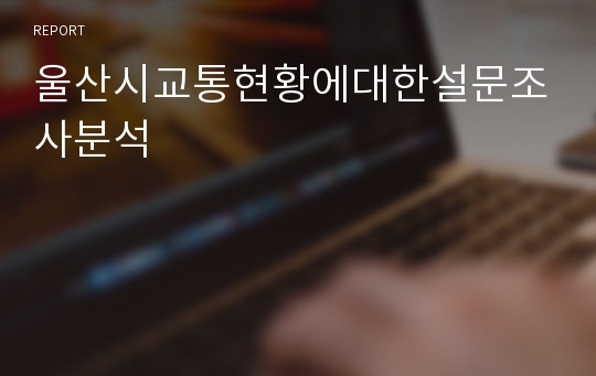 울산시교통현황에대한설문조사분석