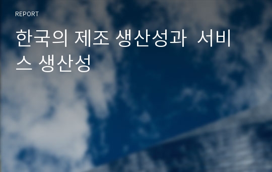 한국의 제조 생산성과  서비스 생산성