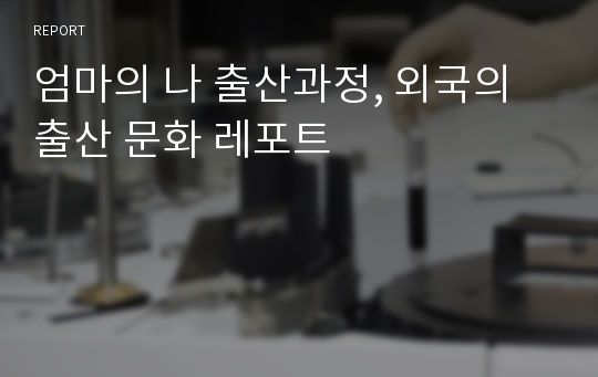 엄마의 나 출산과정, 외국의 출산 문화 레포트