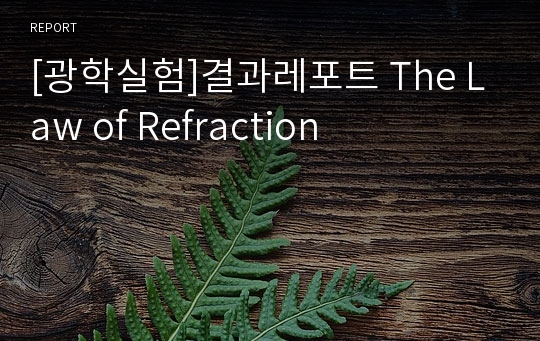 [광학실험]결과레포트 The Law of Refraction