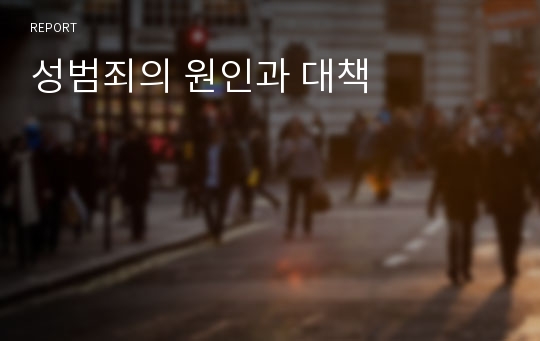 성범죄의 원인과 대책