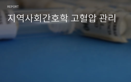 지역사회간호학 고혈압 관리