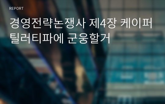 경영전략논쟁사 제4장 케이퍼틸러티파에 군웅할거