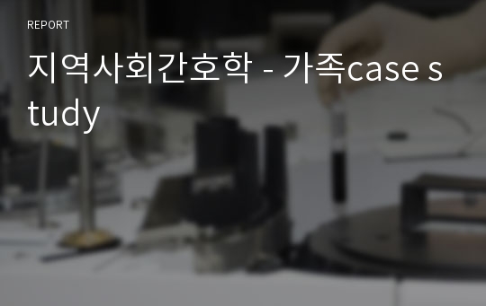 지역사회간호학 - 가족case study