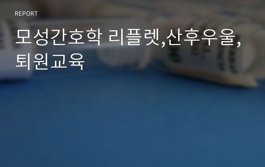 모성간호학 리플렛,산후우울,퇴원교육