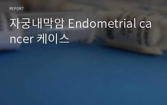 자궁내막암 Endometrial cancer 케이스