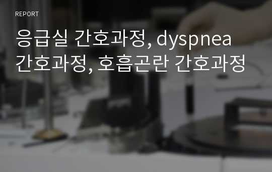 응급실 간호과정, dyspnea 간호과정, 호흡곤란 간호과정