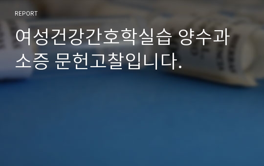 여성건강간호학실습 양수과소증 문헌고찰입니다.