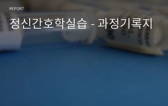 정신간호학실습 - 과정기록지