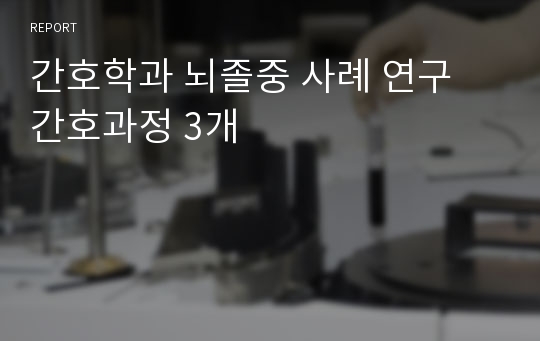 간호학과 뇌졸중 사례 연구 간호과정 3개