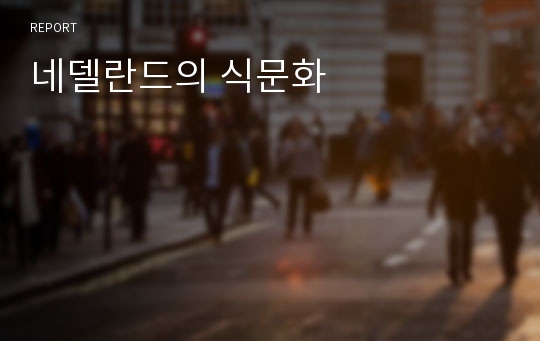 네델란드의 식문화