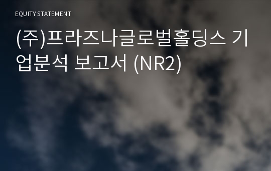 (주)프라즈나글로벌홀딩스 기업분석 보고서 (NR2)